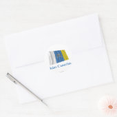 Sticker Rond Îles Canaries avec un drapeau avec un nom en espag (Enveloppe)