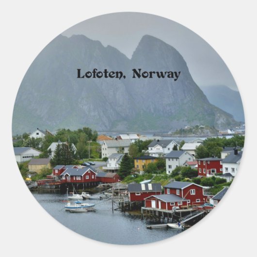 Sticker Rond Îles Lofoten, Norvège (Devant)