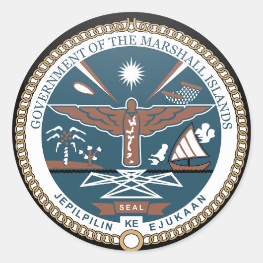 Sticker Rond Îles Marshall qualité Cercle Drapeau (Devant)