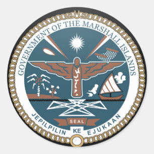 Sticker Rond Îles Marshall qualité Cercle Drapeau