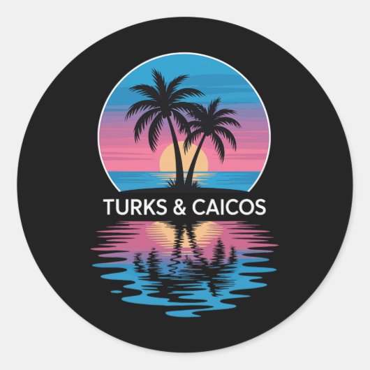 Sticker Rond Îles Turques-et-Caïques (Devant)