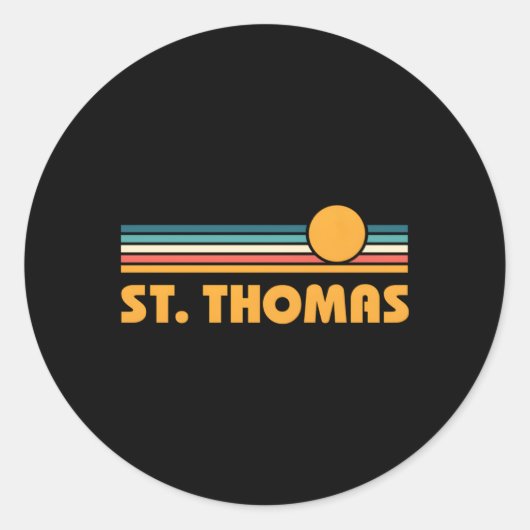Sticker Rond Îles Vierges St Thomas Us (Devant)