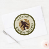 Sticker Rond Illinois Bigfoot Tracker (Enveloppe)