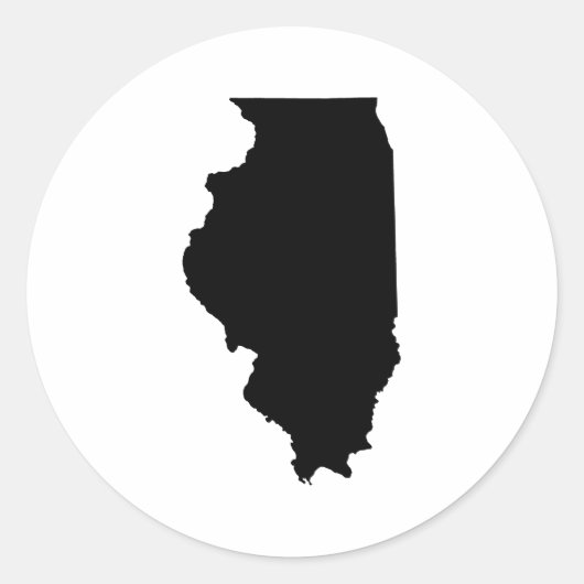 Sticker Rond Illinois en noir et blanc (Devant)