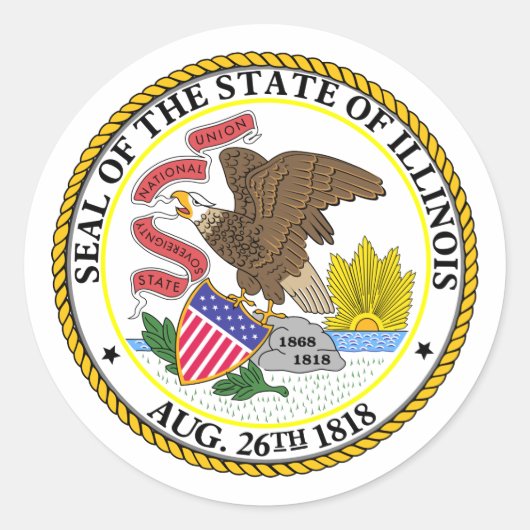 Sticker Rond Illinois, États-Unis (Devant)