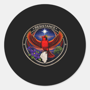 Sticker Rond Illinois il alliance de l'oiseau rebelle résistanc