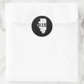 Sticker Rond Illinois Rockford Joliet Code régional 815 Midwest (Sac)