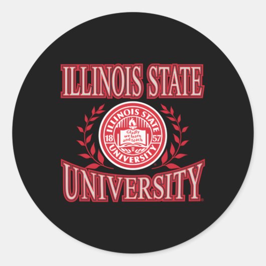 Sticker Rond Illinois State Redbirds Laurels Alternatif (Devant)