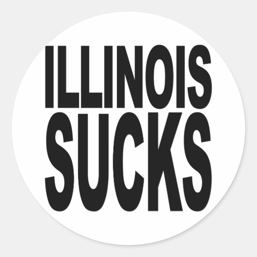 Sticker Rond Illinois Sucks (Devant)