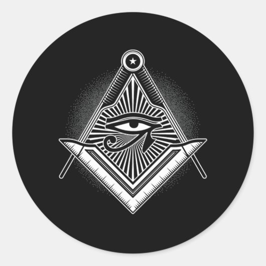 Sticker Rond Illuminati Masonic Pyramid Triangle Conspiration G (Devant)
