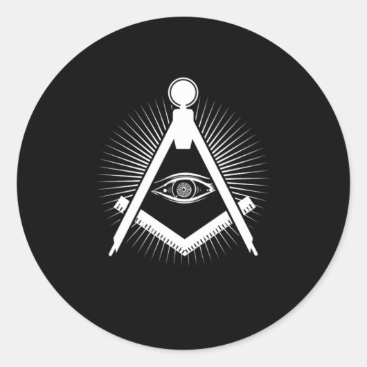 Sticker Rond Illuminati Triangle Conspiration Masonique Tout Vo (Devant)
