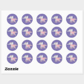 Sticker Rond illusima Ballerina Elephant violet (Feuille)