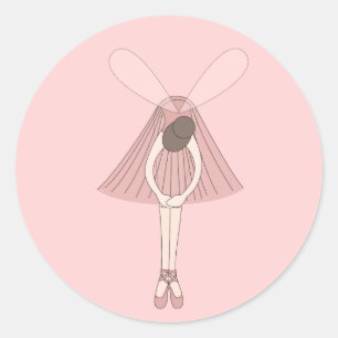 Sticker Rond illusima Ballerina Fairy Pink clair