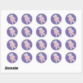 Sticker Rond illusima Ballerina Hippo violet (Feuille)