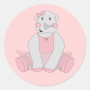 Sticker Rond illusima Ballerina Rhino rose clair