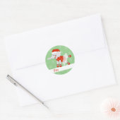 Sticker Rond illusima Ballet Éléphant Noël Flocon de Neige Vert (Enveloppe)