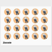 Sticker Rond illusima Ballet Hippo Orange (Feuille)
