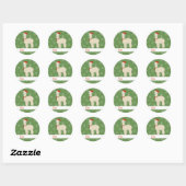 Sticker Rond illusima Llama Noël Snowflakes Vert (Feuille)