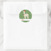 Sticker Rond illusima Llama Noël Snowflakes Vert (Sac)