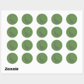 Sticker Rond illusima Noël Dinosaure Gris Long Cou (Feuille)