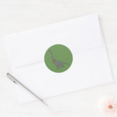 Sticker Rond illusima Noël Dinosaure Gris Long Cou (Enveloppe)
