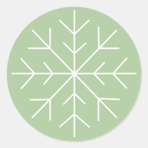 Sticker Rond illusima Noël Paysage d'Hiver Flocons de Neige