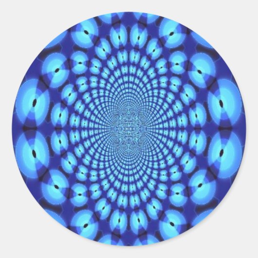 Sticker Rond Illusion bleu hypnotique (Devant)
