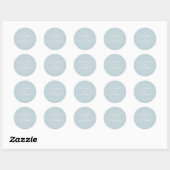 Sticker Rond Illusion Bleu Moderne Mariage Enveloppe sceaux (Feuille)
