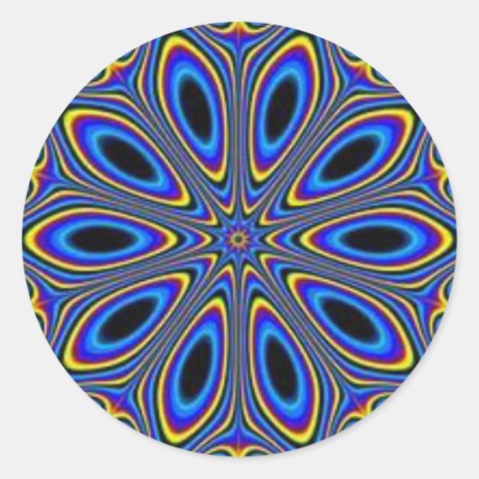 Sticker Rond Illusion bleue (Devant)
