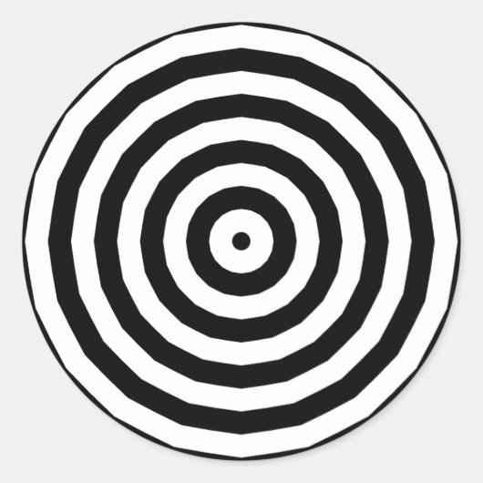 Sticker Rond Illusion d'optique de cercles concentriques noir e (Devant)