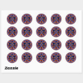 Sticker Rond Illusion d'optique étoile vortex néon – Bleu Orang (Feuille)