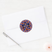 Sticker Rond Illusion d'optique étoile vortex néon – Bleu Orang (Enveloppe)