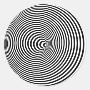 Sticker Rond Illusion optique 3D blanc optique 3D Cercle 3D