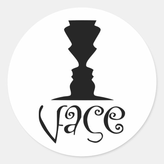 Sticker Rond Illusion optique à deux visages ou à vase (Devant)