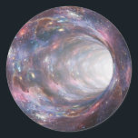 Sticker Rond Illusion optique de nébuleuse spatiale<br><div class="desc">Autocollant d'illusion optique très cool ! Cette conception de nébuleuse de trou de ver de l'espace extraordinaire ressemble à ce que vous pouvez voir dans et à travers l'autocollant! Un autocollant amusant pour les fans de science-fiction, les geeks, ou ceux qui aiment juste les étoiles et l'espace! Cet autocollant est...</div>