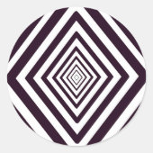 Sticker Rond Illusion optique diamant noir et blanc (Devant)