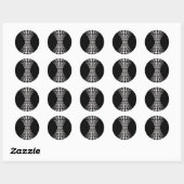 Sticker Rond Illusion optique noire et blanche (Feuille)
