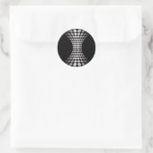 Sticker Rond Illusion optique noire et blanche (Sac)