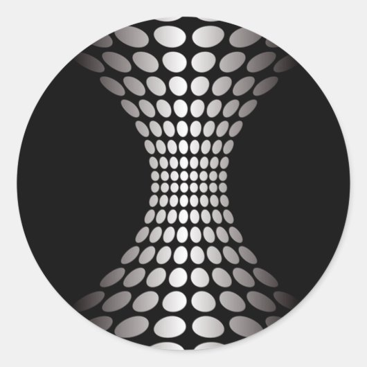 Sticker Rond Illusion optique noire et blanche (Devant)