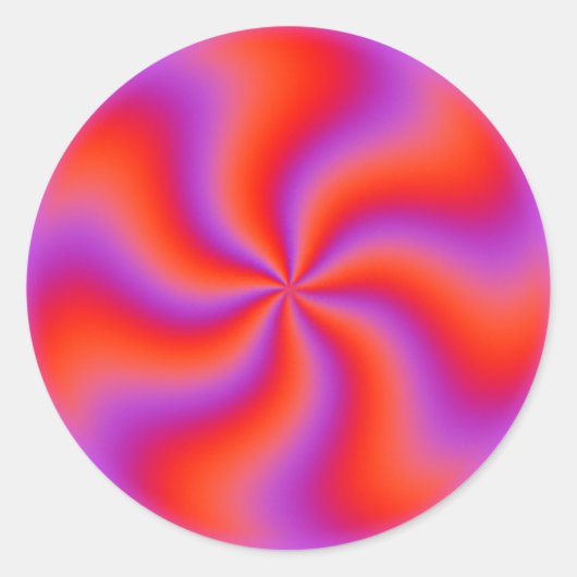 Sticker Rond Illusion Optique Spirale Hypnotique Néon Drôle (Devant)