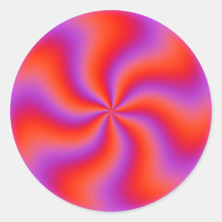 Sticker Rond Illusion Optique Spirale Hypnotique Néon Drôle