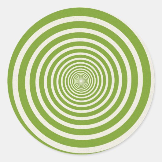 Sticker Rond Illusion optique spirale verte (Devant)