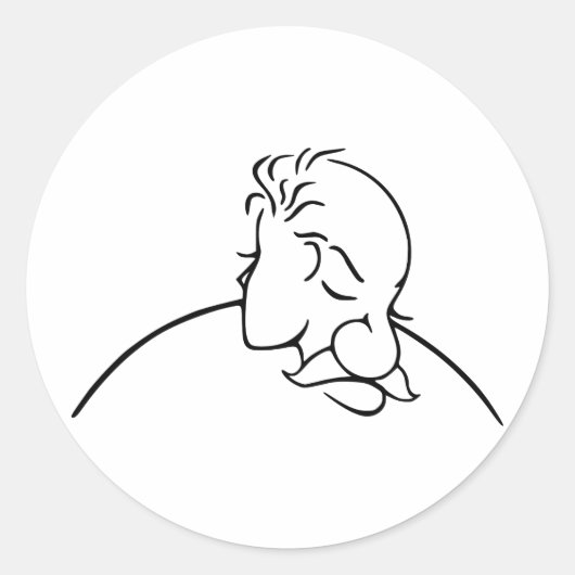 Sticker Rond Illusion Optique Vieux Ou Jeune Dame (Devant)