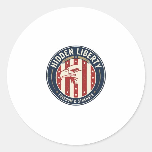 Sticker Rond Illusion Patriotique de Liberté Cachée (Devant)