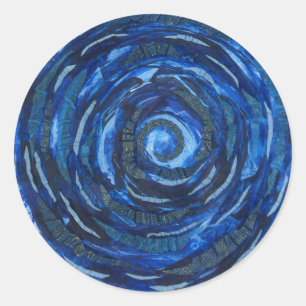 Sticker Rond illustration #2 de spirale d'indigo de Chakra de