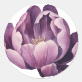 Sticker Rond Illustration aquarelle de tulipe pourpre (Devant)