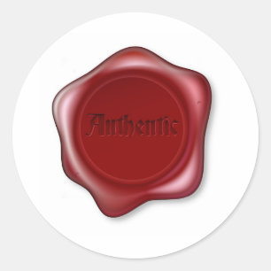 Sticker Rond Illustration authentique de cire rouge