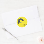 Sticker Rond Illustration Black Crow & Haiku (Enveloppe)
