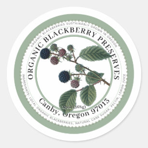 Sticker Rond Illustration Blackberry Jam Vintage Blackberry