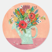 Sticker Rond Illustration Boho Flowers (Devant)